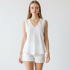 Six/Fifty White & Pink Tank - Size XS, NWT